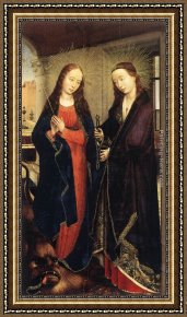 Martyrdom of St Sebastian Framed Paintings - Sts Margaret and Apollonia by Rogier van der Weyden