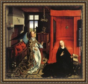 Bartholomeus Van Der Helst Framed Paintings - The Annunciation by Rogier van der Weyden