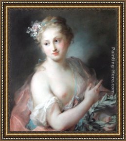 Nymph And Triton Framed Paintings - Nymph from Apollo's Retinue by Rosalba Carriera