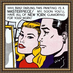 Girl with Hair Ribbon Roy Lichtenstein Framed Paintings - Masterpiece,1962 by Roy Lichtenstein