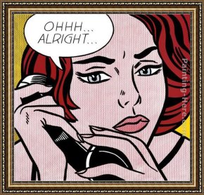 Girl with Hair Ribbon Roy Lichtenstein Framed Paintings - Ohhh...Alright. by Roy Lichtenstein