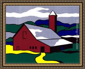 Girl with Hair Ribbon Roy Lichtenstein Framed Paintings - Red Barn II, 1969 by Roy Lichtenstein