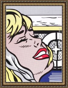 Girl with Hair Ribbon Roy Lichtenstein Framed Paintings - Shipboard Girl by Roy Lichtenstein