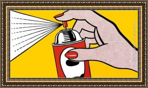 Girl with Hair Ribbon Roy Lichtenstein Framed Paintings - Spray,1962 by Roy Lichtenstein