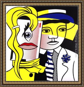 Girl with Hair Ribbon Roy Lichtenstein Framed Paintings - Stepping Out by Roy Lichtenstein