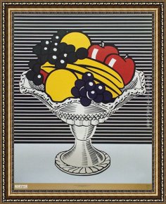 Girl with Hair Ribbon Roy Lichtenstein Framed Paintings - Still Life with Crystal Bowl by Roy Lichtenstein