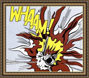 Girl with Hair Ribbon Roy Lichtenstein Framed Paintings - Whaam! II by Roy Lichtenstein