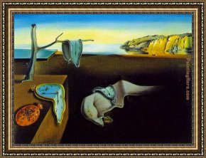 Melting Framed Paintings - clock melting clocks by Salvador Dali