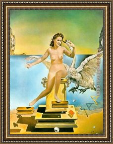Leda And The Swan Framed Paintings - Leda Atomica by Salvador Dali