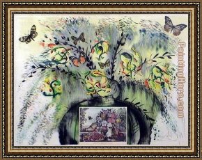 Les Moissonneurs 1888 Framed Paintings - Les fleurs et fruite by Salvador Dali