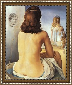 Nude on a Sofa Framed Paintings - My Wife,Nude by Salvador Dali
