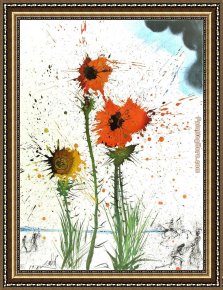 Promise of Spring Framed Paintings - Spring Explosive by Salvador Dali