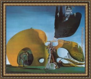Pygmalion And The Image I - The Heart Desires Framed Paintings - The Birth of Liquid Desires by Salvador Dali
