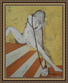 Courtship The Proposal Framed Paintings - The Chevaliers Proposal by Salvador Dali