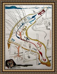 Hard Times Framed Paintings - The frozen watches of space-time by Salvador Dali