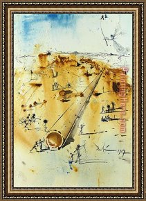 Land 8 Framed Paintings - The Land at The Start of Jewish Settlement by Salvador Dali