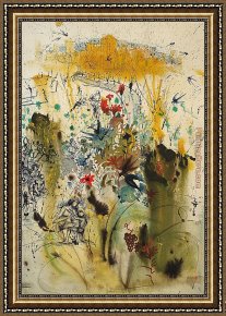 Land 8 Framed Paintings - The Land Come to Life by Salvador Dali