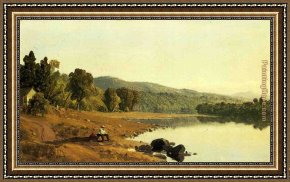 Rest Framed Paintings - A Moment's Rest by Sanford Robinson Gifford