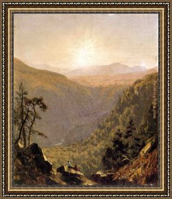 The Clove Catskills Framed Paintings - A Sketch in Kauterskill Clove by Sanford Robinson Gifford