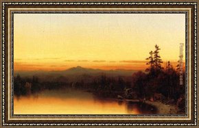 Gifford Framed Paintings - A Twilight in the Adirondacks by Sanford Robinson Gifford