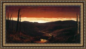 The Clove Catskills Framed Paintings - A Twilight in the Catskills by Sanford Robinson Gifford