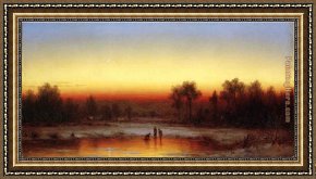 Gifford Framed Paintings - A Winter Twilight by Sanford Robinson Gifford