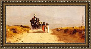 Gifford Framed Paintings - Cardinal's Coach on the Campagna by Sanford Robinson Gifford
