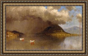 Isola Bella, Lago Maggiore, a Sketch Framed Paintings - Coming Rain on Lake George, A Sketch by Sanford Robinson Gifford