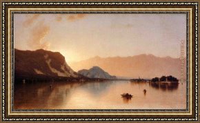 Isola Bella, Lago Maggiore, a Sketch Framed Paintings - Isola Bella in Lago Maggiore by Sanford Robinson Gifford