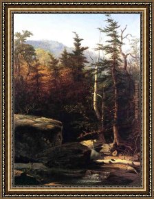 The Clove Catskills Framed Paintings - Kauterskill Clove by Sanford Robinson Gifford