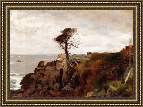 Gifford Framed Paintings - No Man's Land by Sanford Robinson Gifford