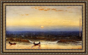 Gifford Framed Paintings - Sunrise, Long Branch, New Jersey by Sanford Robinson Gifford