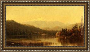 Gifford Framed Paintings - Sunset in the White Mountains by Sanford Robinson Gifford