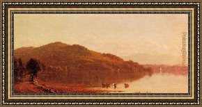 The Clove Catskills Framed Paintings - The Catskills from Hudson, N.Y. by Sanford Robinson Gifford