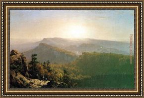 Gifford Framed Paintings - The Shawangunk Mountains by Sanford Robinson Gifford