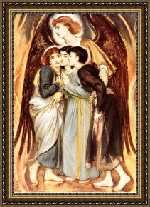 Peace Preserved Framed Paintings - Shadrach, Meschach and Abednego preserved from the Burning Fiery Furnace by Simeon Solomon