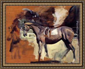 Kentucky Derby Framed Paintings - A Study Of Mahmoud, The 1936 Derby Winner by Sir Alfred James Munnings