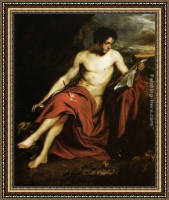 The Vision of Saint John Framed Paintings - Saint John the Baptist in the Wilderness by Sir Antony van Dyck
