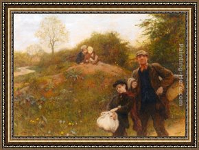 Herkomer Framed Paintings - A Weary Way by Sir Hubert von Herkomer