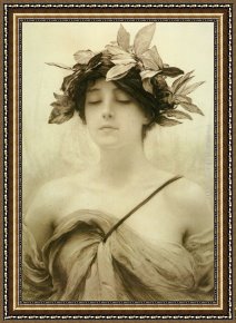 Herkomer Framed Paintings - Daphne by Sir Hubert von Herkomer