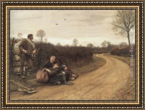Herkomer Framed Paintings - Hard Times by Sir Hubert von Herkomer