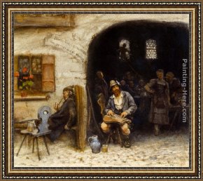 Herkomer Framed Paintings - Immer wird's schlimmer und besserwird's nimmer by Sir Hubert von Herkomer