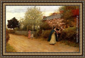 Herkomer Framed Paintings - Our Village Nurse by Sir Hubert von Herkomer
