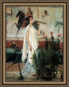 Greek Framed Paintings - A greek woman by Sir Lawrence Alma-Tadema