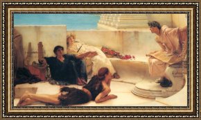 Interior Model Reading Framed Paintings - A Reading from Homer by Sir Lawrence Alma-Tadema