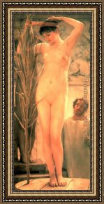 Interior Model Reading Framed Paintings - A Sculptors Model by Sir Lawrence Alma-Tadema