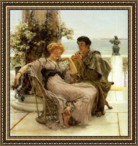 Courtship The Proposal Framed Paintings - Courtship the Proposal by Sir Lawrence Alma-Tadema