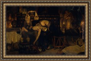 Elijah Restoring The Widow's Son Framed Paintings - Death of the Pharaoh's Firstborn Son by Sir Lawrence Alma-Tadema