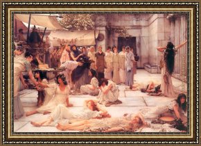 Women Framed Paintings - The Women of Amphissa by Sir Lawrence Alma-Tadema