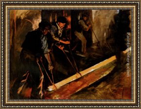 Flatford Mill Framed Paintings - Forging Steel, The Steel Mill by Stanhope Alexander Forbes